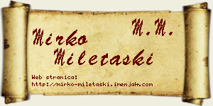 Mirko Miletaški vizit kartica